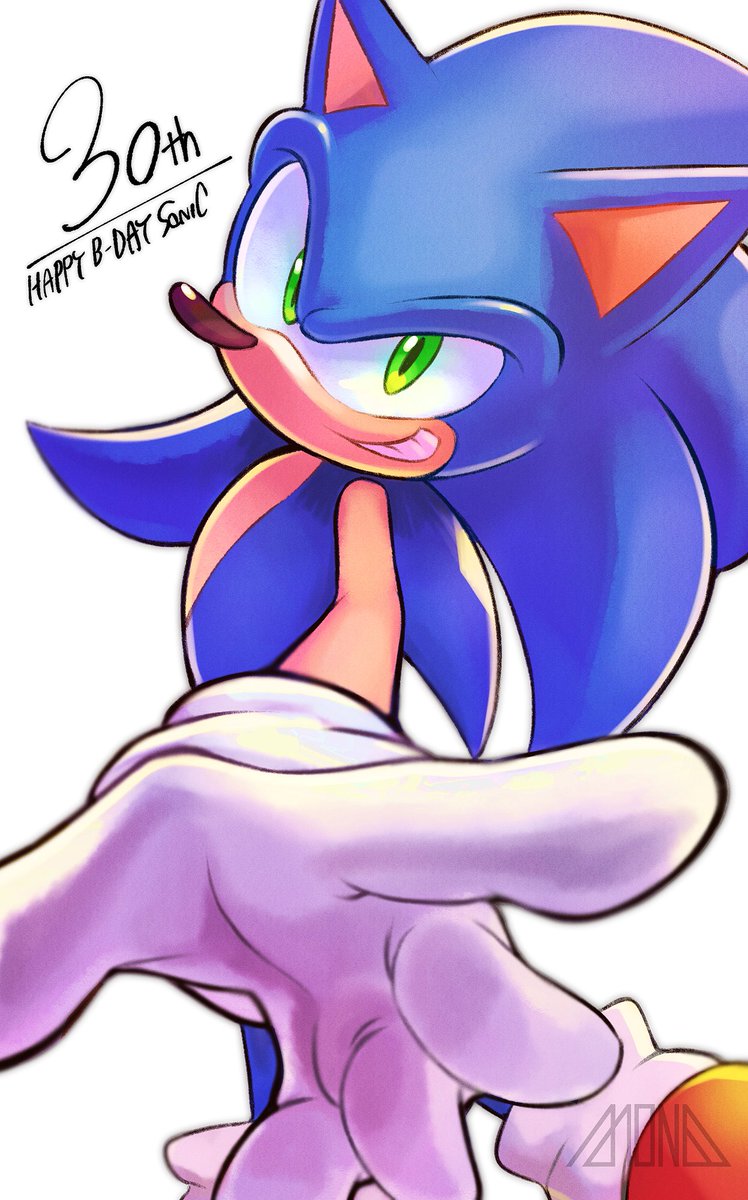 ソニック 「これからも走り続けてね!
 #ソニックバースデー2021 #Sonic30th 」|Mona/餅月モナのイラスト