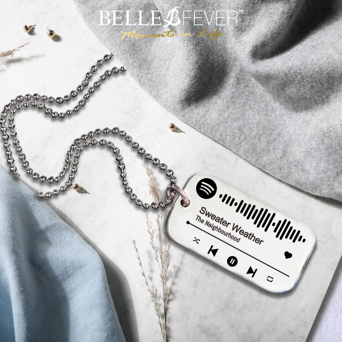 bella_chrisma's tweet photo. got this lovely Music Tag from @bellefever. Connected me to this lovely song #sweaterweather by @TheNeighborhood .  Create your own now https://t.co/4eJwXD0PMp #Spotify #music #love #germany #instagood #berlin #art #hiphop #PersonalisedJewellery #BellefeverMusicTag #gift https://t.co/gPbYmz80WG