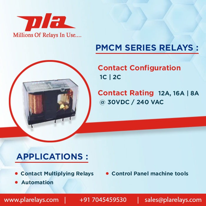PlaRelays's tweet photo. PMCM series Relay
Contact Configuration
1C &amp; 2C
Contact Rating
12A , 16A / 8A
@ 30 VDC / 240 VAC
https://t.co/1LniZATv4L
sales@plarelays.com

#plarelays #pluguinrelay #reedrelay  #dip #contact #configuration #Ac #mccp #ply #lpr #reedrelay #electric #electricalmarket #automotive https://t.co/26bu6g2wwf