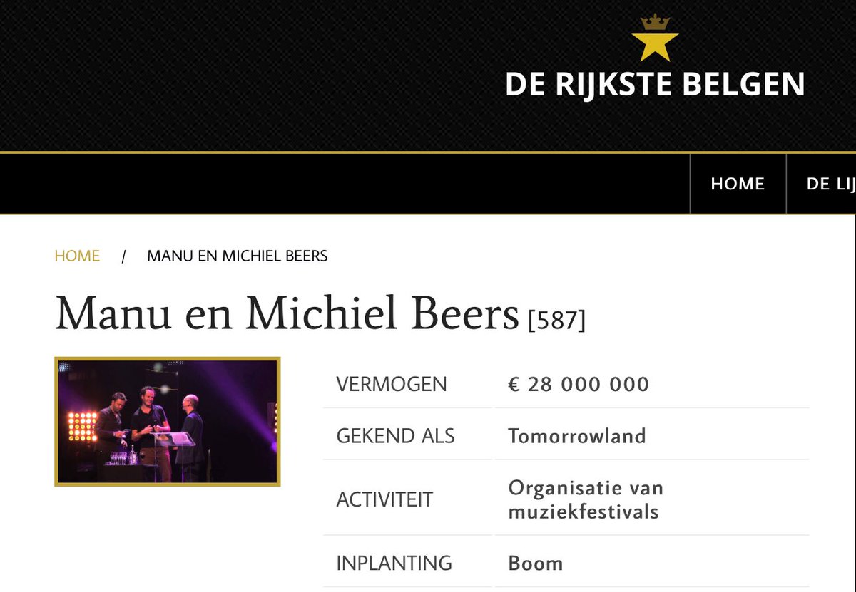 VL_SanchoPanza's tweet photo. @wduyck @KaatVanseer Sociale steun voor Tomorrowland organisatoren is inderdaad broodnodig. De broertjes Beers, hebben slechts een pietluttig persoonlijk vermogentje van €28 miljoen bijeen kunnen sprokkelen tijdens de vette jaren. Daarmee kunnen ze 1 slecht jaartje toch niet overleven 🧐! https://t.co/d7vqm4fy2R