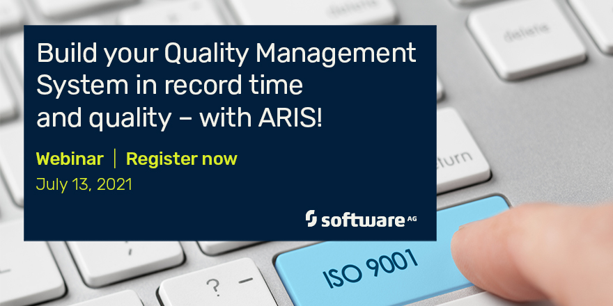 Spending too much time getting your #QualityManagement system (QMS) in place? Join our #webinar on July 13 and learn how the ARIS Content Package ISO 9001:2015 can help you build an airtight QMS in record time.

Find out more and register now: ow.ly/3O6P50FeDi9

#ARIS10