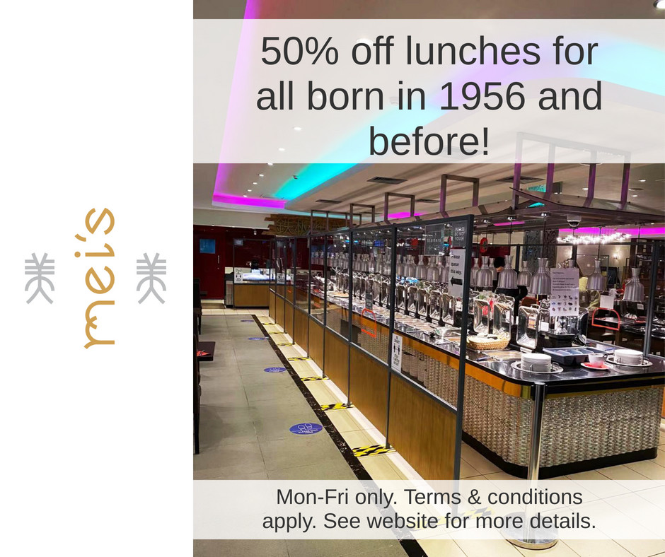 MeisBuffet's tweet image. ⭐Special Offer!⭐
Over 65? Why not come and have a buffet lunch at 50% off Monday-Friday!

*excludes drinks

bit.ly/meisoffers