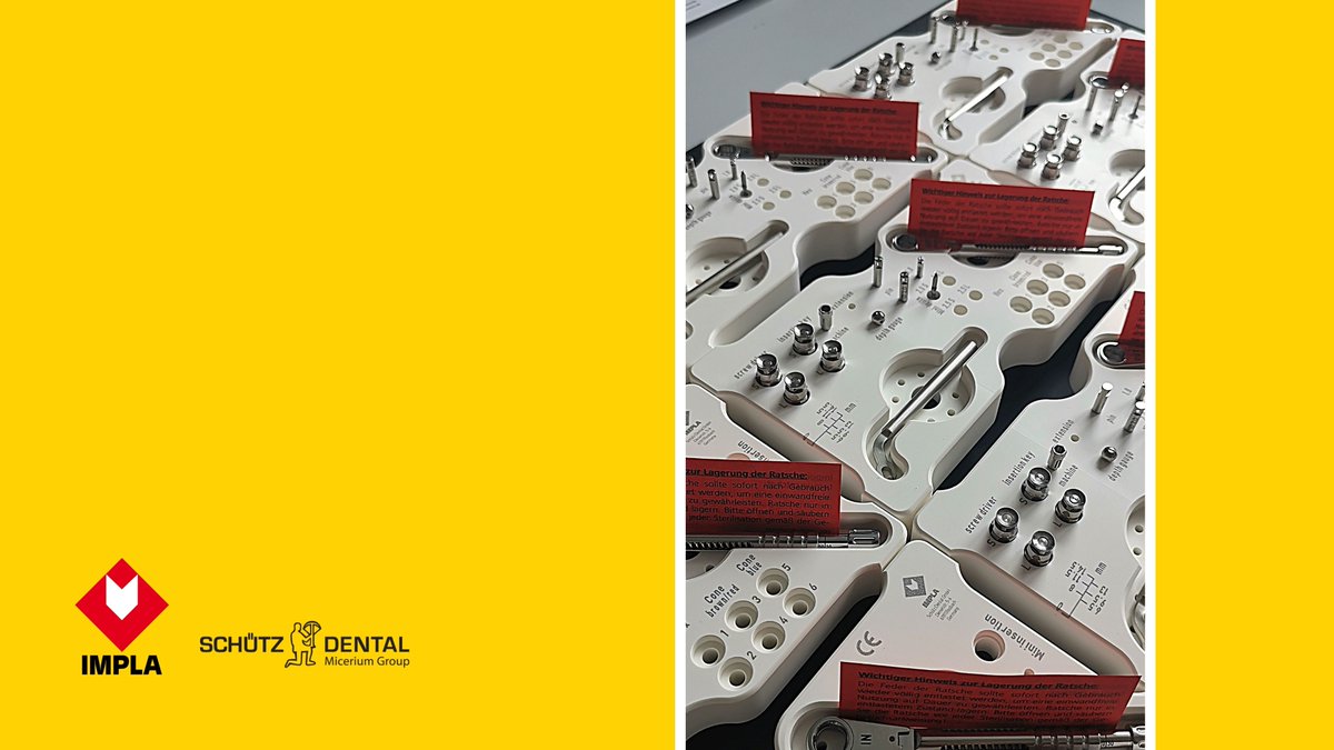 SchuetzDental's tweet photo. Behind The Scene 💛
Today from the #IMPLA department. Lots of tool trays are packed here. #IMPLASystem #implasurgery #dentalimplantology https://t.co/MbQQEuXdsb