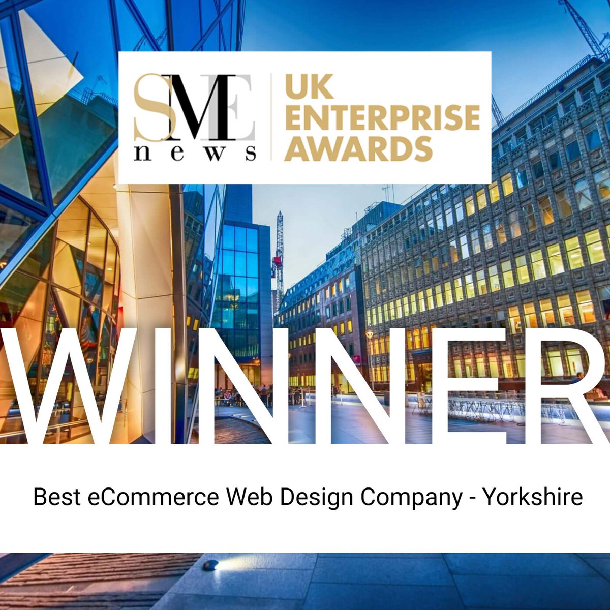 We’ve won the 2021 SME News UK Enterprise Award for Best eCommerce Web Design Company - Yorkshire 🎉🍾🏅 

We are so chuffed! 

#awardwinner #awardwinning #wedodigital #ecommerce
