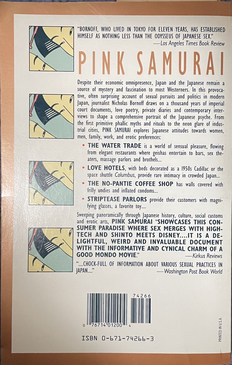 FrankMalfitano's tweet photo. BOOK OF THE DAY: Eye opening near encyclopedic 1991 look at #Japanese sexual culture by late #English #journalist #NicholasBornoff #sexstudy #book #1990s #PinkSamurai #nonfiction https://t.co/23GbXoLzhn