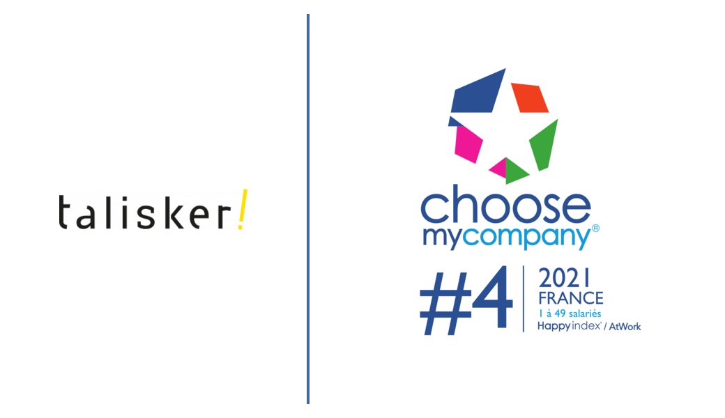 TaliskerC's tweet photo. Nous sommes fiers d'être classés #4 au classement HappyIndex®AtWork | 2021 des entreprises de 1 à 49 salariés ! #ChooseMyCompany https://t.co/6HV4r4Eqmd