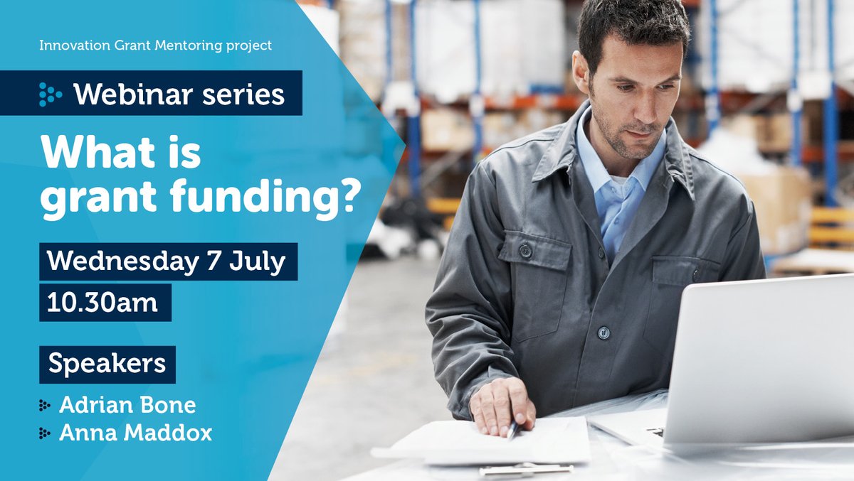 What is grant funding?
What are the different types of funding? 
Why and how should your business apply?

Find out more about the Innovation Grant Mentoring programme at a free webinar on 7 July
eventbrite.co.uk/e/what-is-inno…