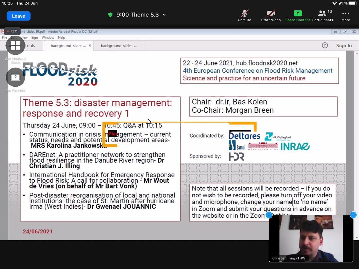 Q&amp;A for session Theme 5.3: disaster management: response and recovery 1.
<a href="/floodrisk2020/">FLOODrisk 2020</a>