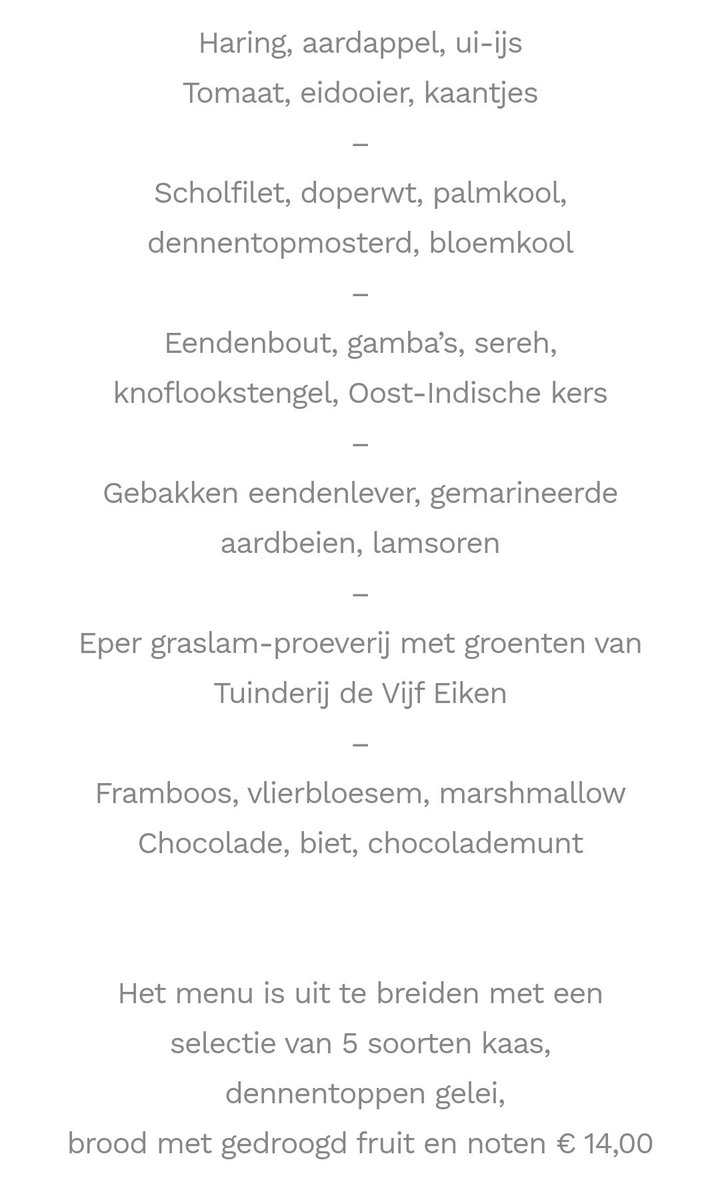Vandaag starten we met een
#NIEUW #menu met oa. Heerlijke groenten van Tuinderij de Vijf Eiken uit #Hulshorst