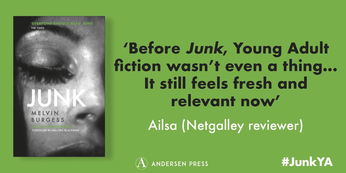 AndersenPress's tweet photo. Melvin Burgess's phenomenal book JUNK remains as topical as it did when first published
Next week, we publish a special 25th anniversary edition, featuring exclusive material from our archives, plus a piece by @MelvinBurgess, reflecting on over two decades of Junk
#JunkYA https://t.co/cKZhfYmd27