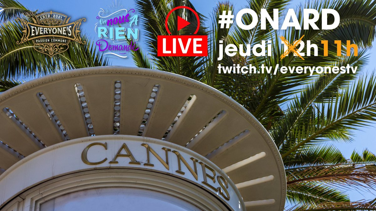 I_am_EveryOne's tweet photo. #ONARD 🎙️ on avance l'heure d'1h, ca démarre à 11h !
- Les films pub de la semaine
- Les @Cannes_Lions #CannesLions2021 
- L'étude "Next Leading Brands" de @agencebabel (cf @laReclame https://t.co/kwY0GxRN4l)
À toute ! ↘️ https://t.co/iDIjIn4DEC 
@thierrybezier @ddargaud  @Qifran https://t.co/nzGuL7voPl
