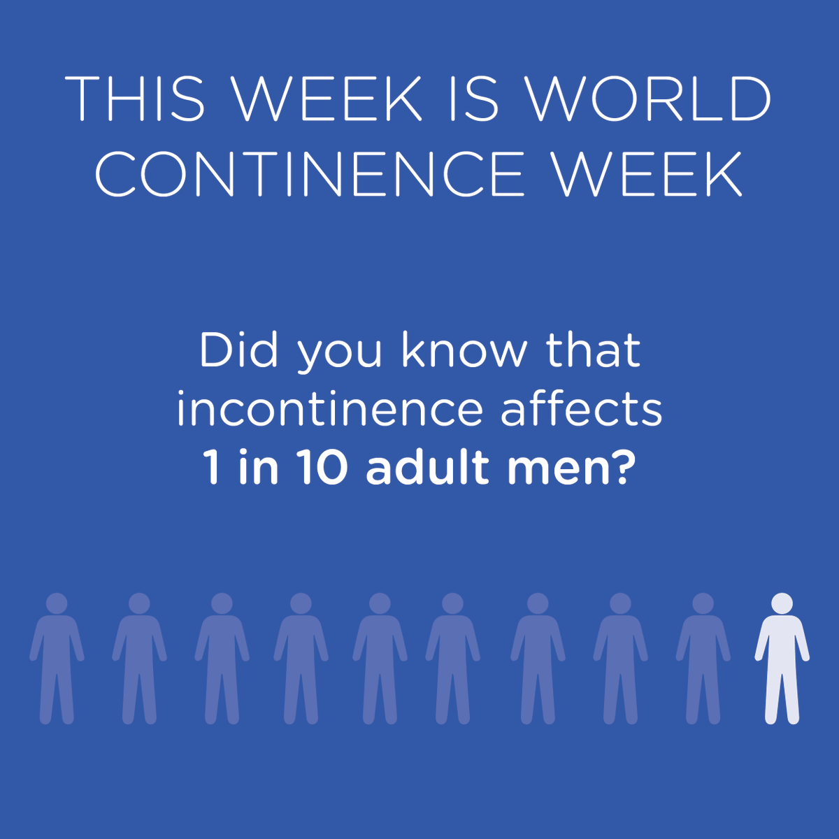 WellspectUK's tweet photo. This week we are highlighting World Continence Week. 

Did you know that 1 in 10 men suffer from incontinence?

Learn more about continence and incontinence here: https://t.co/kCzPglJlfl

#WCW21 #ContinenceCare #ARealDifference https://t.co/RNxIf06yev