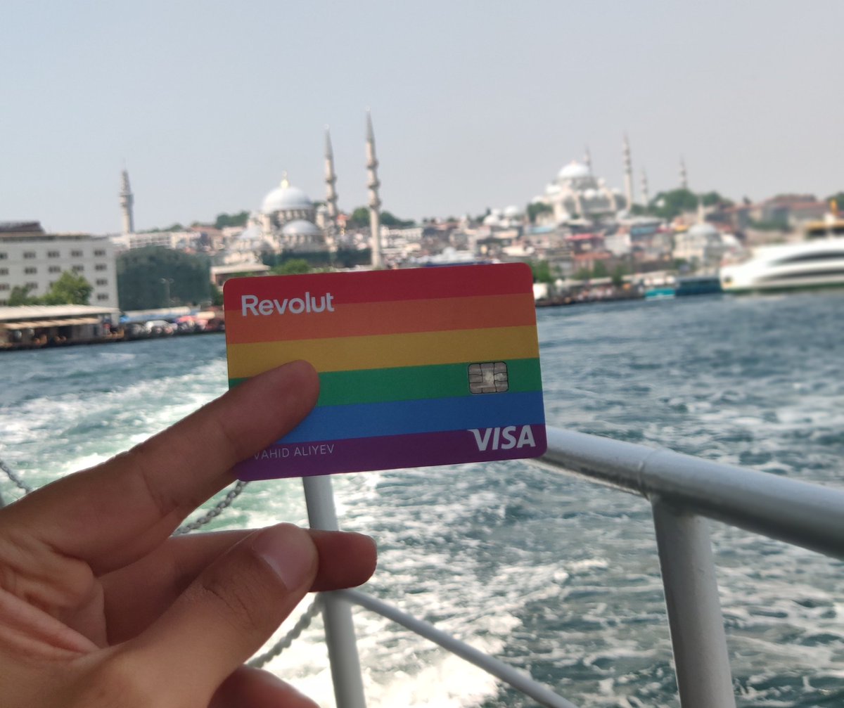 It's such an amazing feeling to #PayWithPride in one of the most homophobic countries in Europe! You can also order one for you from @RevolutApp. Get your #Revolut too and support #LGBTQI community in Europe!