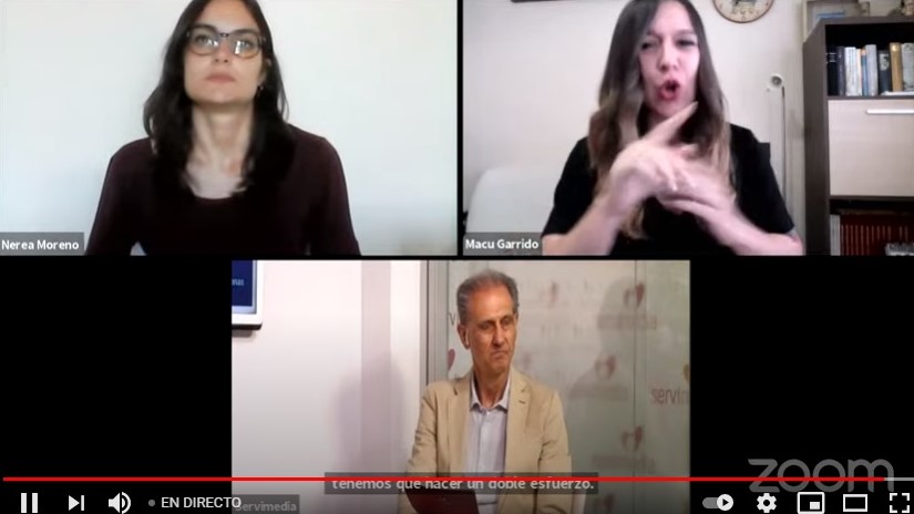 CNSEinfo's tweet photo. Macu Garrido y Nerea Moreno, estudiantes sordas, creen que la incomprensión y el desconocimiento hacia la realidad del alumnado sordo es fuente de prejuicios, etiquetas y desigualdad: "La falta de accesibilidad nos obliga a esforzarnos el doble que los demás'. #LSeduca #LSincluye https://t.co/z9tki3YvBx