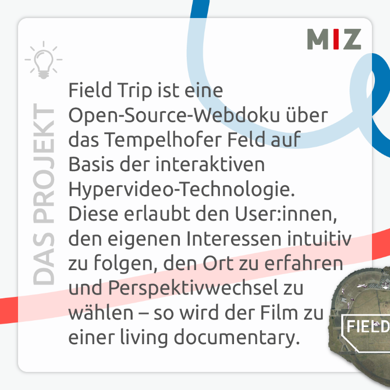 MIZBabelsberg's tweet photo. Mit MIZ-Förderung entwickelte @FieldTripBerlin 2018 eine interaktive Open-Source-#Webdoku über das Tempelhofer Feld auf Basis der #Hypervideo-Technologie. Das Projekt wurde bei den @lovieawards &amp; beim @MDFFest ausgezeichnet. @fredericdubois @EvaStotz @OpenHypervideo #10JahreMIZ