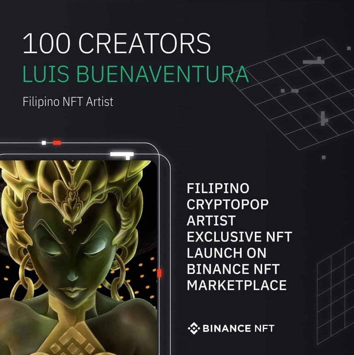 OVERthink_AI's tweet photo. So proud of @helloluis for making @binance @TheBinanceNFT history with today’s launch of the #binance #NFT marketplace! 

I’ve been following his #cryptopop art for years and it’s been a pleasure watching his creativity evolve - as well as his career! Congrats, Luis! 🇵🇭💕🚀 https://t.co/PNsvNYFSgI