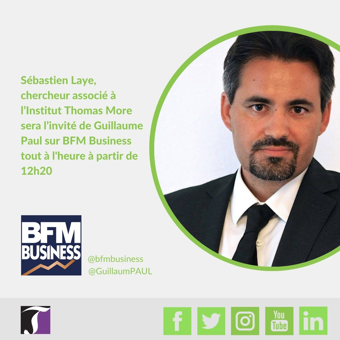ithomasmore's tweet photo. Ne manquez pas @sebastienlaye, chercheur associé @ithomasmore, à 12h20 sur @bfmbusiness 📺. Il sera l'invité de @GuillaumPAUL pour présenter son rapport 📚 "#entreprises en difficulté : pour une refondation du système français", qui paraît aujourd'hui
#faillitte #PGE #salariés https://t.co/XxqXHhwvDf