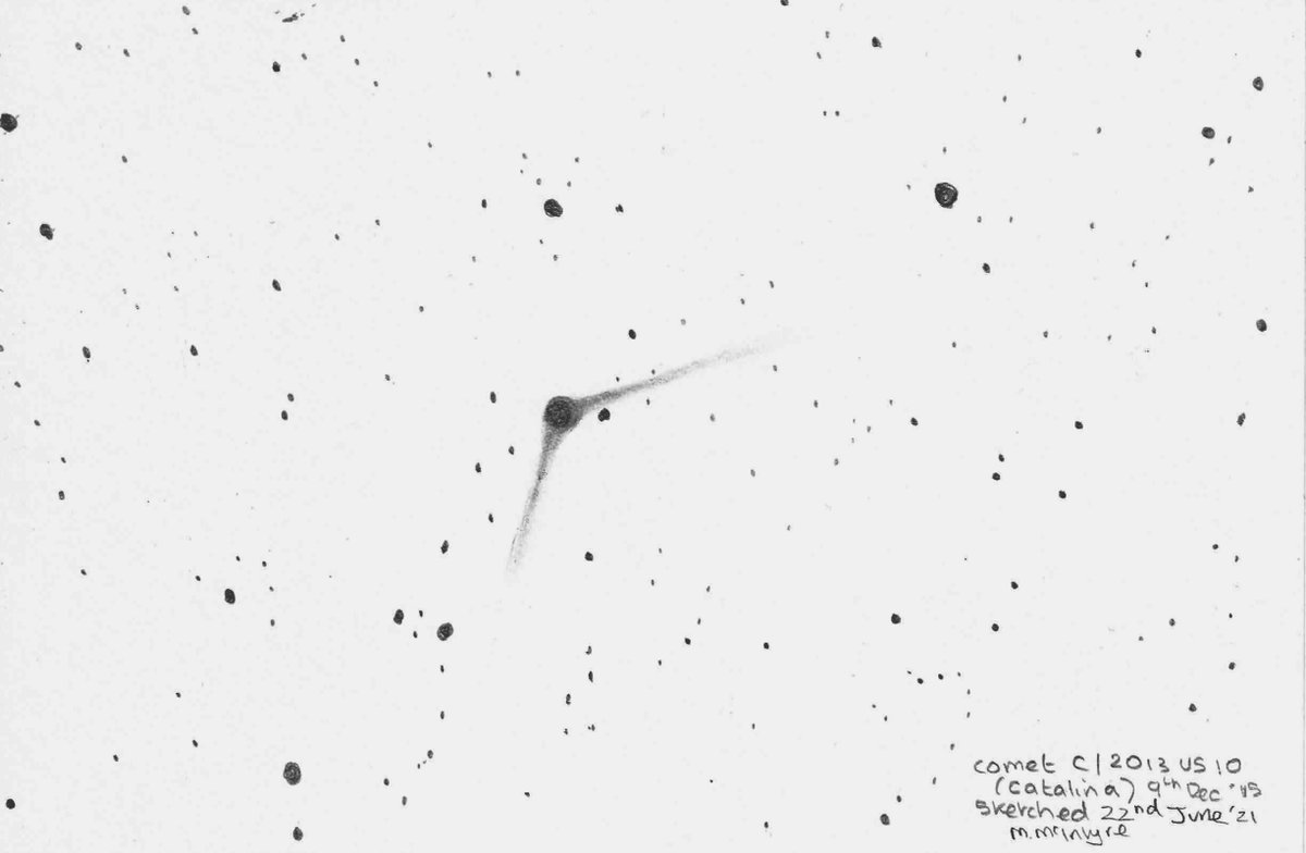 Spicey_Spiney's tweet photo. Days 57 &amp; 58 of my #UKMON #FireballChallenge were both pencil sketches. Day 57 was #Comet C/2013 US10 (Catalina), day 58 was #globularcluster #Messier92. I've included the digitally inverted version of both #astronomysketching https://t.co/4Lxvu1Kn5k