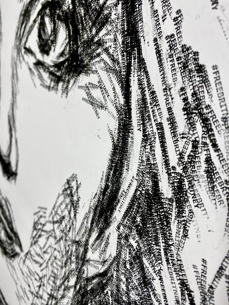 NathanWyburnArt's tweet photo. My #FreeBritney STAMP TEXT ART! @britneyspears @britneysgram #britneyspears  #britneyspeaks #britneyconservatorship https://t.co/TnbwI6kFpF