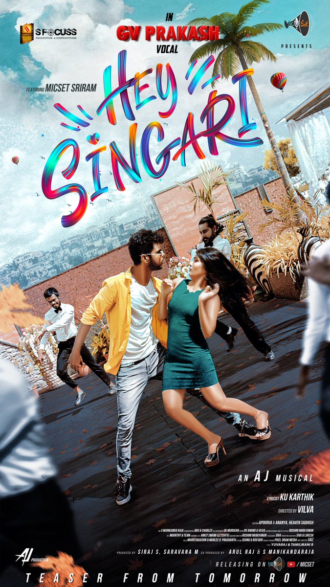 UV Communications (@uvcommunication) on Twitter photo #HEYSINGARI song teaser from tomorrow! Stay tuned.
In <a href="/gvprakash/">G.V.Prakash Kumar</a> vocals
<a href="/sriram_micset/">sriram</a> <a href="/ajmusicdirector/">Aj</a> <a href="/vilva003/">vilva</a> <a href="/kukarthik1/">Ku Karthik</a> @Digital_Mgr <a href="/proyuvraaj/">Yuvraaj</a> #HEYSINGARI song teaser from tomorrow! Stay tuned.
In <a href="/gvprakash/">G.V.Prakash Kumar</a> vocals
<a href="/sriram_micset/">sriram</a> <a href="/ajmusicdirector/">Aj</a> <a href="/vilva003/">vilva</a> <a href="/kukarthik1/">Ku Karthik</a> @Digital_Mgr <a href="/proyuvraaj/">Yuvraaj</a>