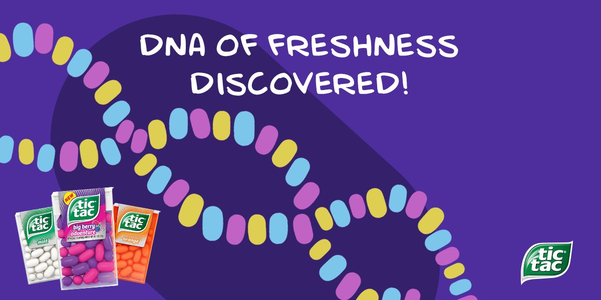 After many years of research, scientists finally have made a great discovery!​

#tictac #tictacglobal #tictacpacks #fresh #discovery #DNA #science #mint #hun #research #refresh