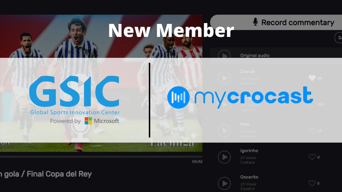 Sport_GSIC's tweet photo. ⭐️ We continue to grow and our ecosystem with us!

We are excited to introduce our new member @mycrocast an open platform that combines audio and fan engagement. Clubs, leagues, associations and brands can emotionally engage fans, attract new fans and monetize this. https://t.co/6jObs2kWNh