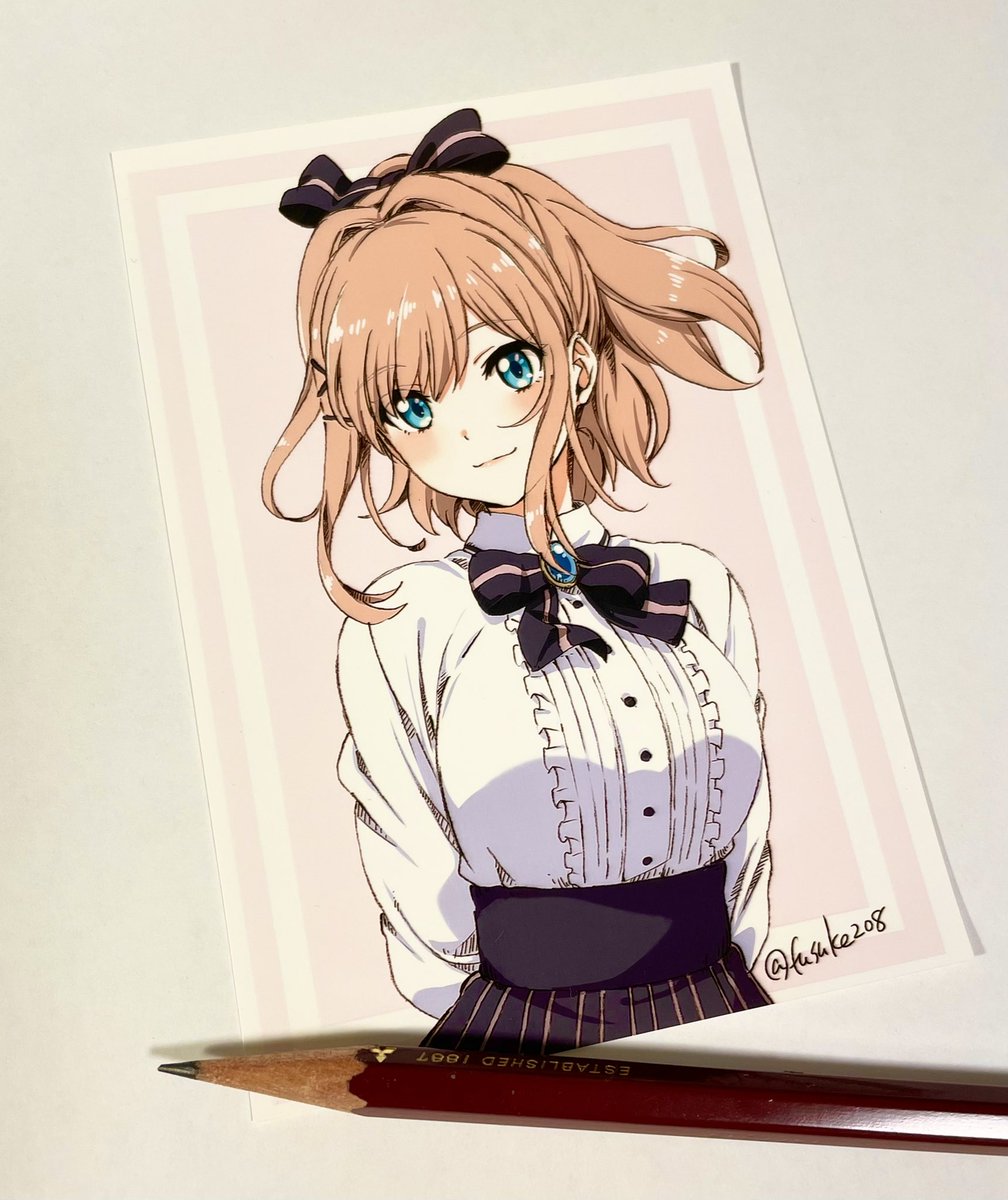 suzuhara lulu 1girl solo bow shirt brooch skirt twitter username  illustration images