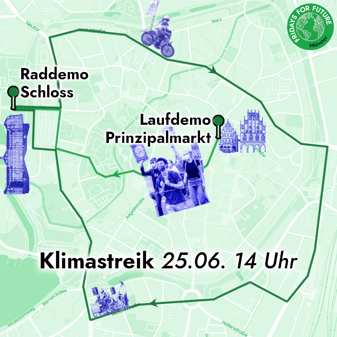 Morgen gehts rund - wir sind mit zwei Demozügen unterwegs. Einer rollt, einer läuft. Wir freuen uns auf morgen! #ms2506