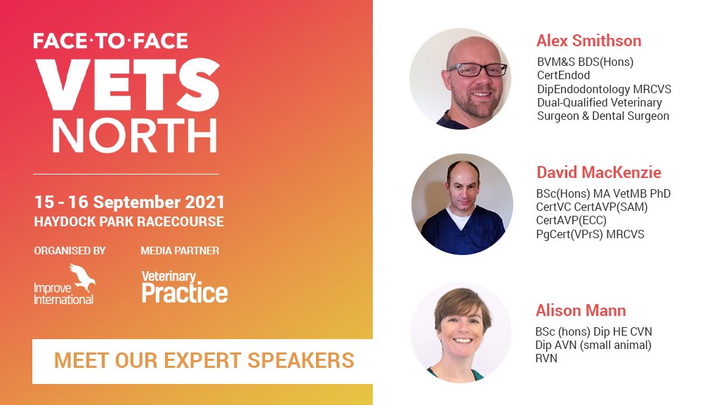 Meet some of our speakers!

👨‍⚕‍ Alex Smithson 
👨‍⚕‍ David MacKenzie 
👩‍⚕‍ Alison Mann 

Early bird rate ends on 30 June – BOOK NOW!
🔗 vetsnorth.com/tickets