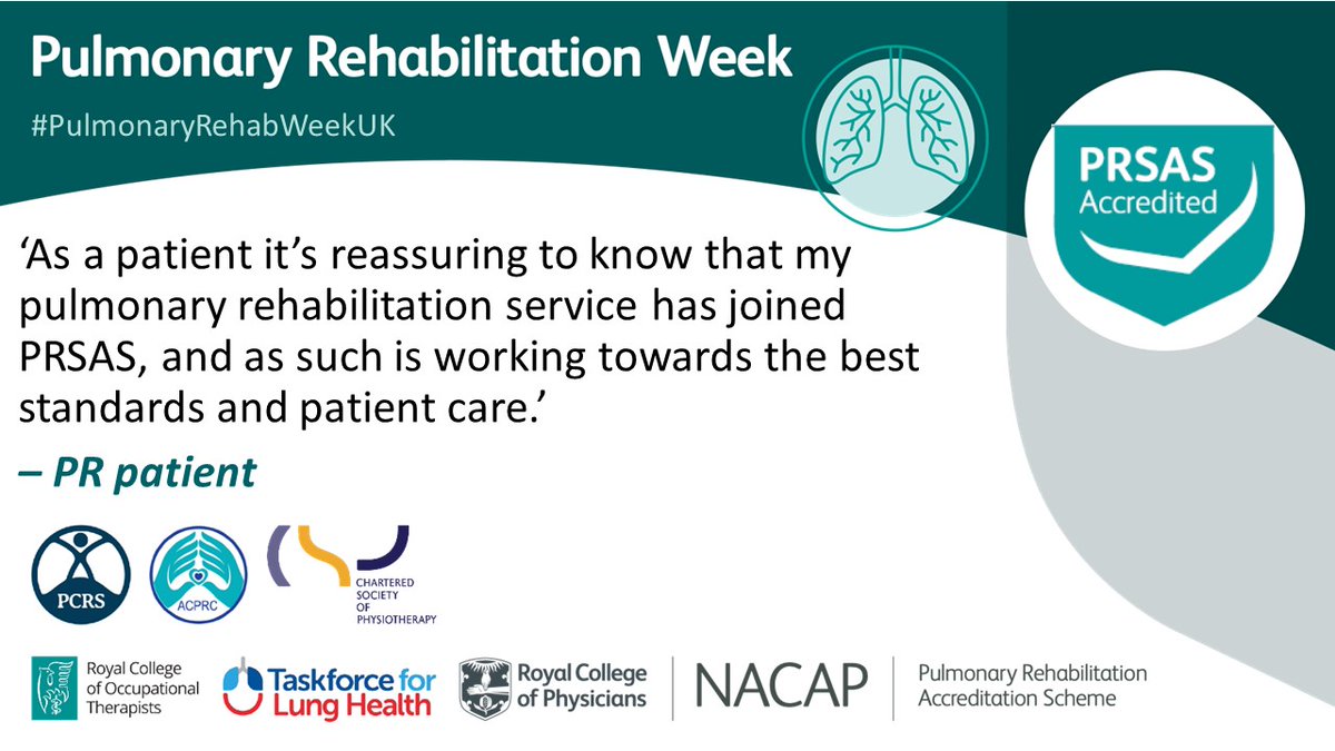 If you are referred for #PulmonaryRehab, #NACAPaudit recommends asking your #PR service if they are accredited by @PRaccreditation. Hear a patient perspective on how this can ensure you get the best possible care: ow.ly/cNHE50Fhr3Z #PulmonaryRehabWeekUK