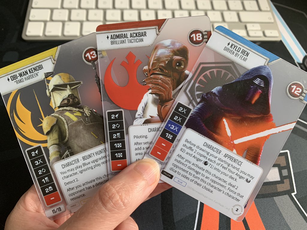 Sarah_TCGGamer's tweet photo. #swdestiny GO prize spot glosses have arrived. I may be bias but these are as good as FFG if not better 😍 https://t.co/RUOuF5BVwZ