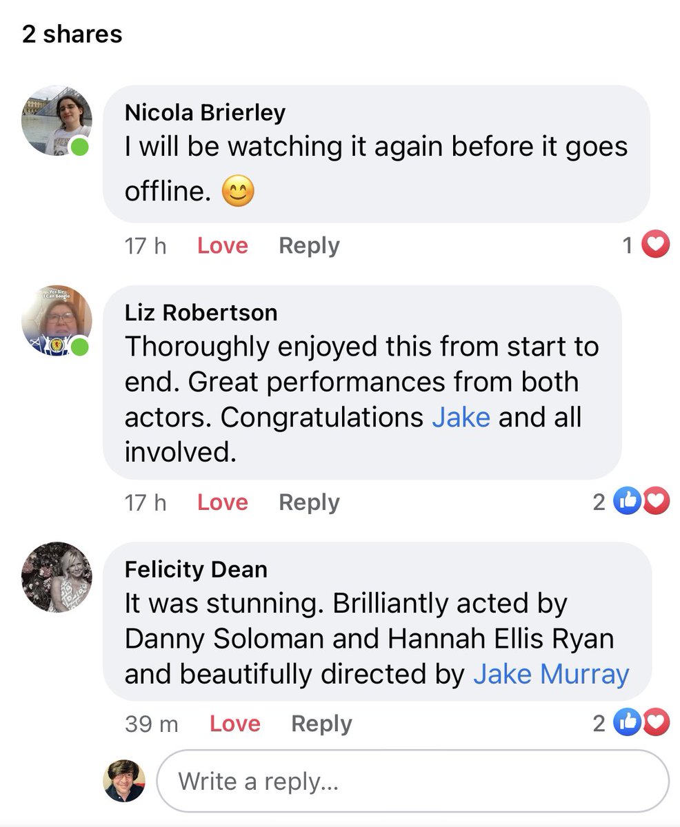 ElysiumTc's tweet photo. Some fab responses from happy viewers of last night’s #livestream of #HelloAndGoodbye @TheNorthernArt Catch it online til July 1: https://t.co/YkBI4TxPWb @READEnglish @mancmade @LiveMcrNews @Love_Hartlepool @radiohartlepool @QueensHall @RNorthumberland @OxfamHexham @DUCTheatre https://t.co/2uwokcLEem