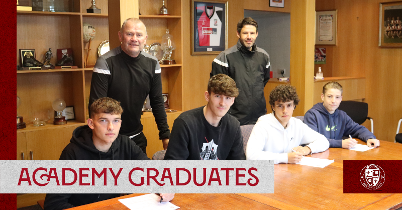 wokingfc's tweet photo. Four academy graduates! 📝

Congratulations, Sam, Louis, Jake and Selim. 🌟