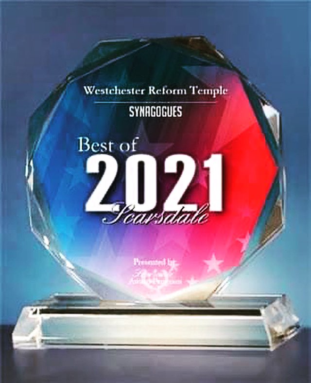 We are so honored to announce that Westchester Reform Temple has been selected as the Winner for the '2021 Best of Scarsdale' Awards in the category of Synagogues. ⭐️ #bestofscarsdale
