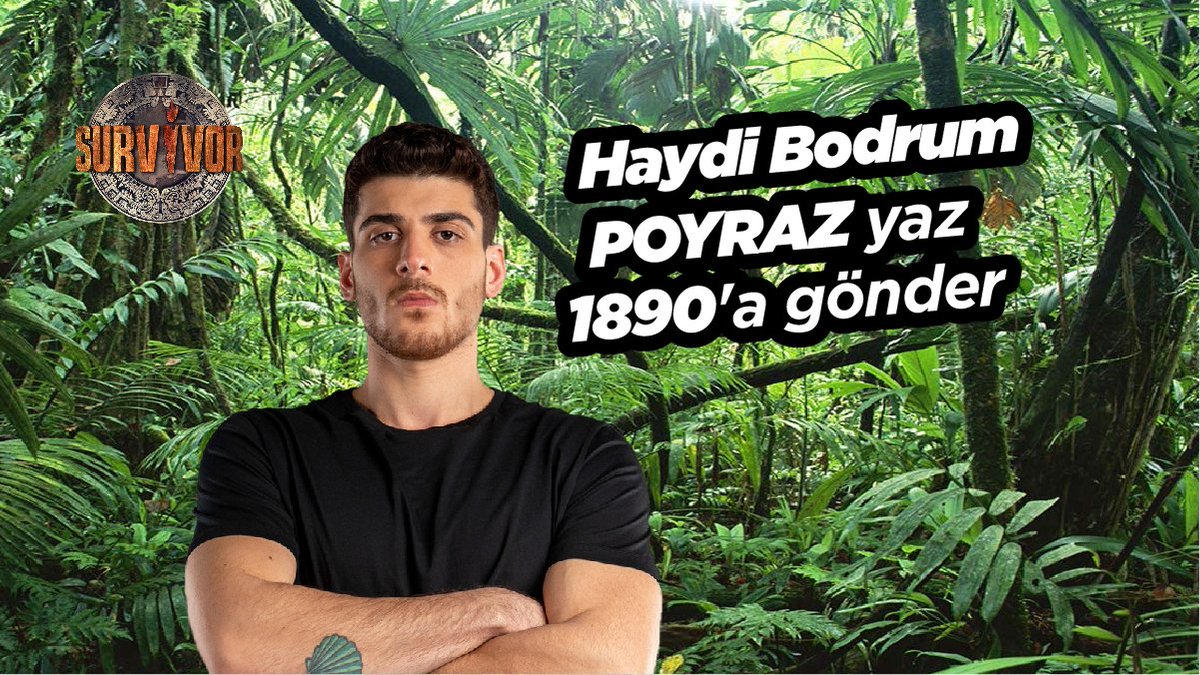 #Survivor2021 yarışmasında şampiyonluk mücadelesi veren Bodrum'un evladı #YiğitPoyraz kardeşim bu akşam da desteklerinizi bekliyor.  
POYRAZ yazıp 1890'a göndererek Poyraz'a destek olabilirsiniz.