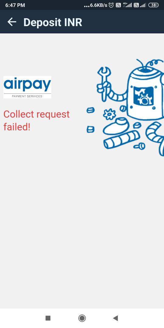 AjayBatra18's tweet photo. @NischalShetty @a16z When will your INR deposit system start working smoothly ? It's useless as of now. https://t.co/ecE7GQg0ZV