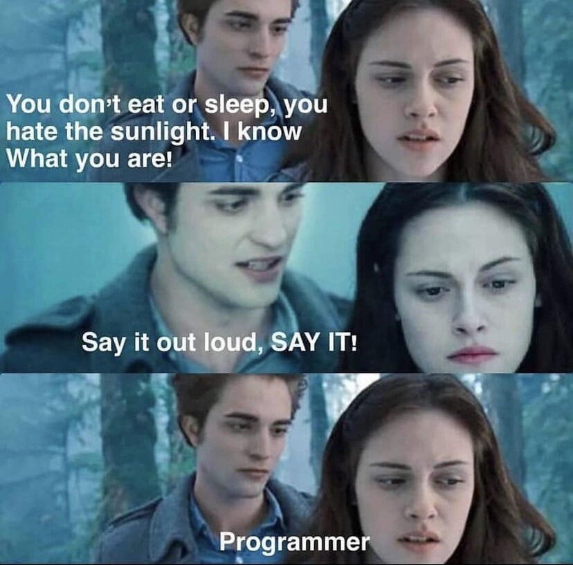 groziit's tweet photo. Yeah programmers 😅

#javascript #100daysofcode #code #Coding #Django #datascience #programming #webdevelopment #codinglife #developer #WomenWhoCode #CodeNewbie #technology #programmingjoke https://t.co/PY4CII6Pzg