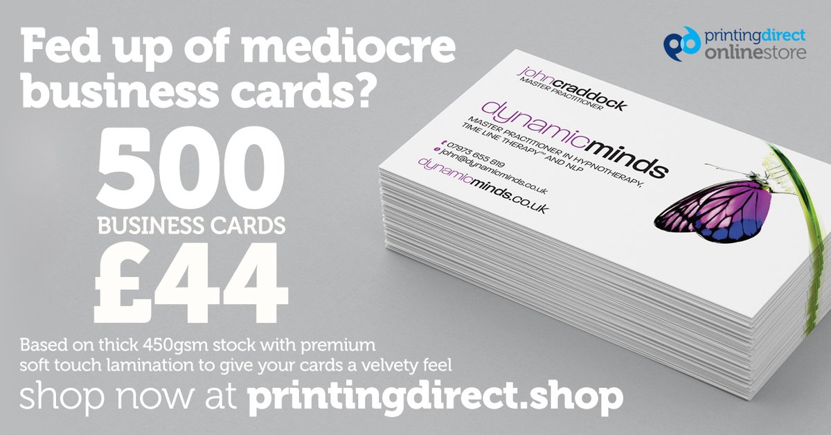 A quality business card is key to leaving that all-important lasting impression of your business &amp; brand. Don't be left disappointed! Order your business cards today at printingdirect.shop/450gsm-Silk-Bu… 
#printingdirect #retford #businesscards