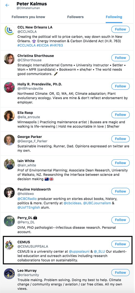 Prof. Kate (BFF network), KHayhoe is one more Greta's angel! See above! She is follow N1, his relative only N7.Eric & Ken (above) in first 30 follows.Kevin is N32. and the another 7 top guns from BFF in first 80 follows including exposed before CEMUS!And the crown is: