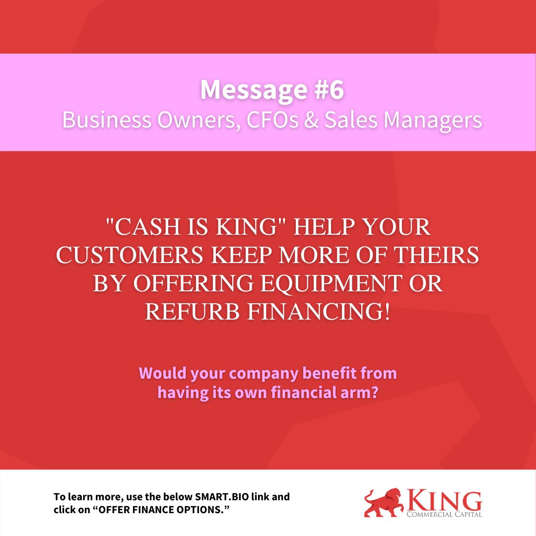 kingcommercial's tweet photo. Would your company benefit from having its own financial arm?⁣⁣⁣ ⁣⁣⁣⁣

Smart Bio Link: https://t.co/OP0C3LulP8 ⁣⁣⁣

Touch base with Gerald King, Owner of King Commercial Capital, about establishing a financial arm for your business by calling 260-969-1487.⁣⁣⁣⁣ https://t.co/B85H54DmOs