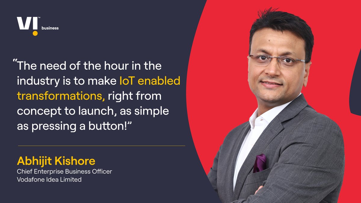 ViBusinessIndia's tweet photo. End-to-end systems can help businesses build capabilities to support tomorrow’s needs. Read Abhijit Kishore’s views on how such #IoT solutions framework can be driven by #IntegratedIoT, in our blog #ThinkingTomorrowTogether with Vi Business https://t.co/tuUZXBgNSn
#SmarterWithIoT https://t.co/9k5al4RdlC