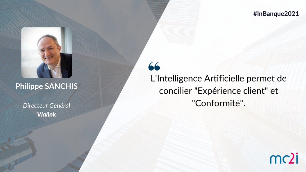 mc2i_'s tweet photo. 🗣 Philippe Sanchis, Directeur Général, @VialinkFR sur l'#IA dans la #Banque. #InBanque #InBanque2021 https://t.co/FaeqVHpBu0