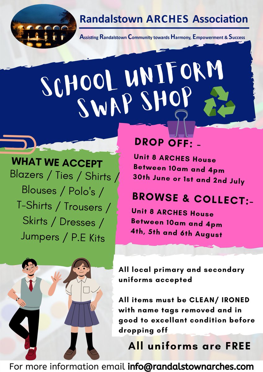 Please see details in below poster of our upcoming School Uniform Swap Shop 👧🧒👗👔