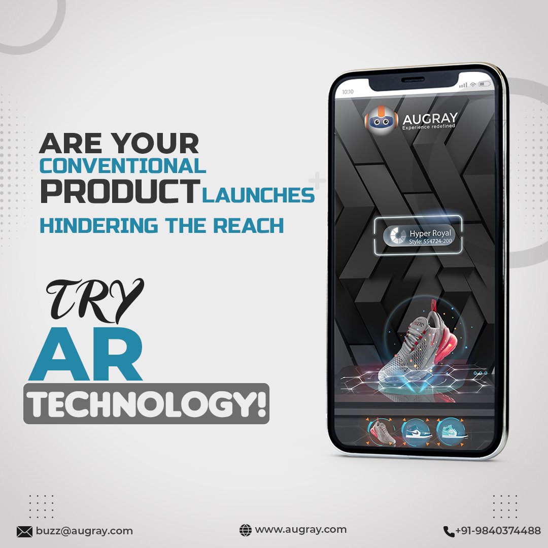 AugrayXr's tweet photo. Do you know?
AR technology lets you create immense interest amongst customers to buy your products even before the launch?
Your company can also gain using future technology and, Augray can make this possible. Reach out to us today: https://t.co/JChoatgmtK
#ARtechnology #Augray https://t.co/rg72ZCDZT5