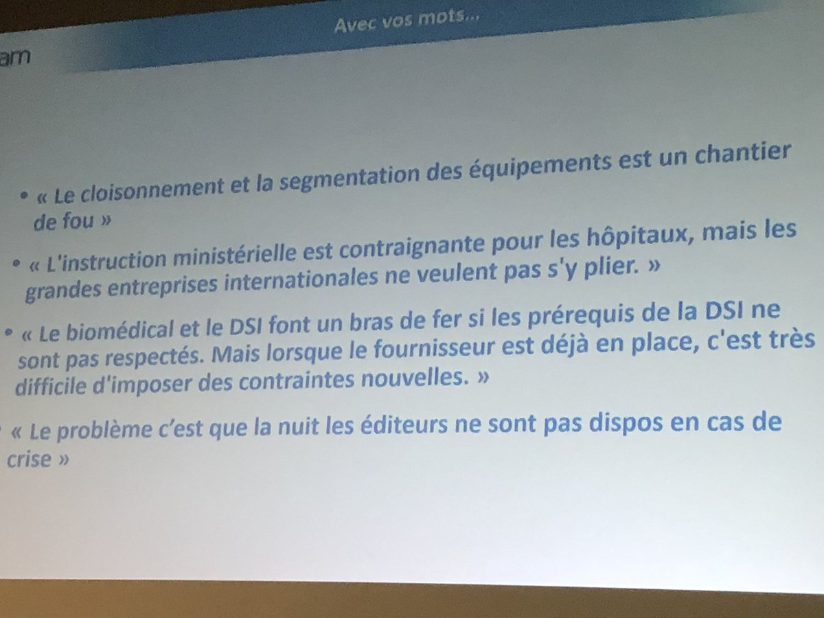 Herve_Schauer's tweet photo. Au #CNSSIS2021, en tant qu’intégrateurs de la startup 🇮🇱 @CyberMDX, Laure Emié @advens &amp; Chérif Tounsi @Sham_France reprennent les mots des #RSSI Santé et proposent des chemins d’atttaque à propos des appareils biomédicaux (#OT/#IoT) https://t.co/DTYvVagwXb