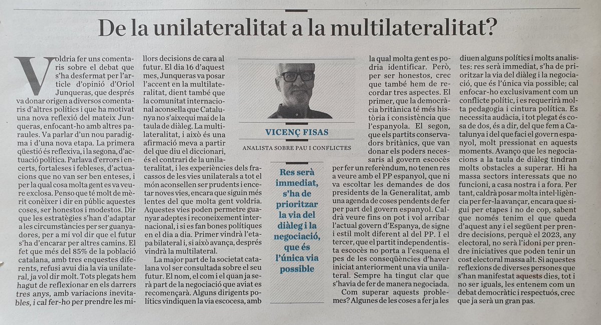 De la unilateralirat a la multilateralitat? <a href="/ARApolitica/">ARA Política</a>