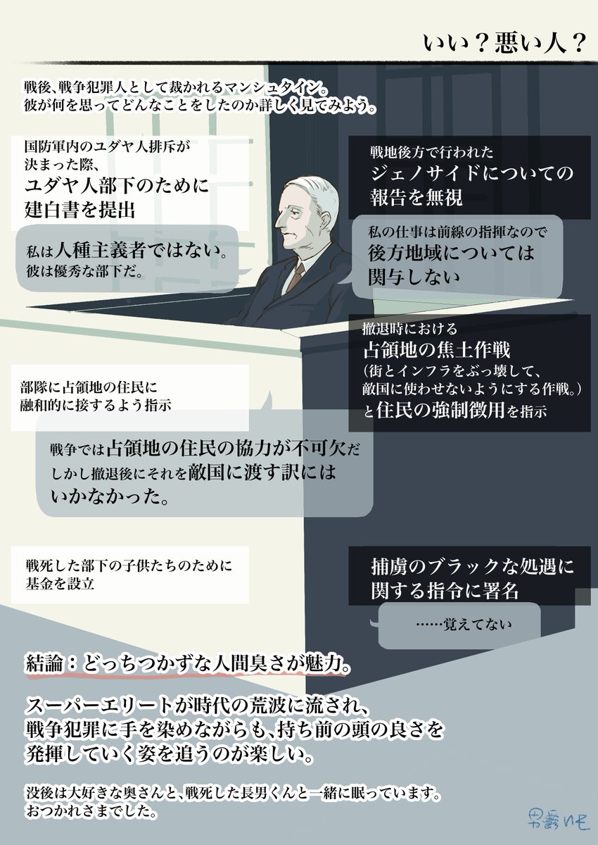 マンシュタイン将軍のご紹介です。
個人の解釈が含まれます。 