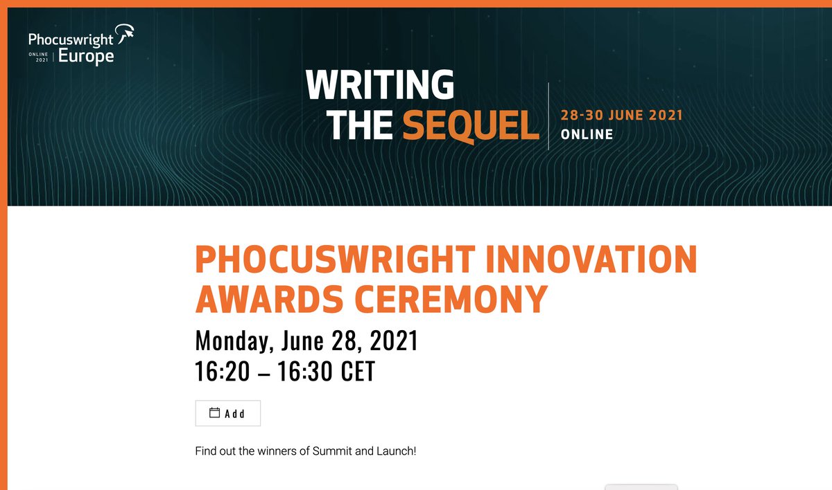 fornova's tweet image. Who will be the winner of the @Phocuswright Innovation Awards on Monday at the Phocuswright Europe conference? 
So many great speakers this year and lots to discuss.
Register here: phocuswrighteurope.com/attend/pricing

#revenuemanagement #hotelrevenuemanagement #businessintelligencesolutions