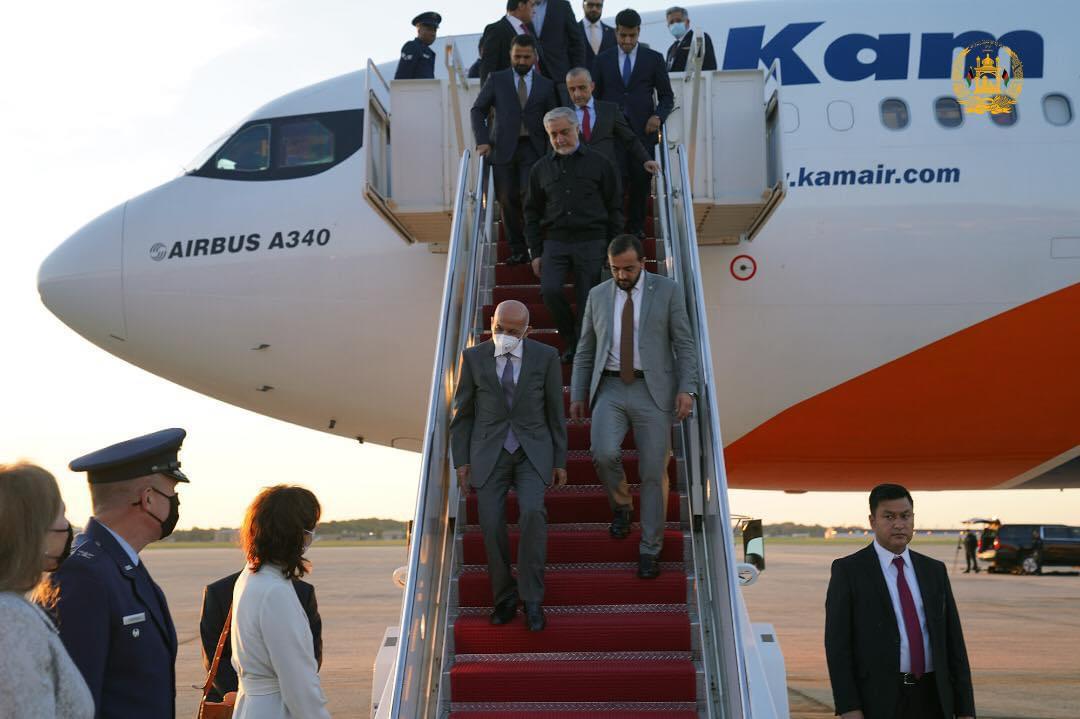 TOLOnews on Twitter: "Photo: President Ashraf Ghani and a delegation including First Vice President Amrullah Saleh, HCNR Chairman Abdullah Abdullah and other govt officials have arrived in Washington. #Afghanistan… https://t.co/8pLRgbX4p3"