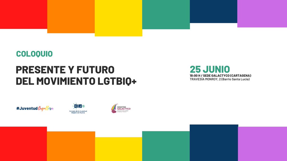 El Consejo de la Juventud (<a href="/CJRMurcia/">Consejo de la Juventud de la Región de Murcia</a>) y GALACTYCO  (<a href="/GALACTYCOCT/">Colectivo GALACTYCO</a>) organizan un coloquio sobre le colectivo LGTBIQ+ en la Región de Murcia

murcianoticias.es/consejo-de-la-…